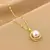 Buy Elegant Trendy Pearl and AAA CZ Crystals Necklace 18K Gold Plated Titanium Steel
