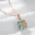 Buy Remarkable 14K  Gold  Filled Big Green Cubic Zirconia Crystal Necklace