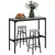 Buy 3 Piece Bar Table Set with 2 Stools, Industrial Bar Table and Stool Set, Dining Table and Chair Set, Grey