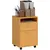 Buy 60cm Filing Cabinet with Drawer, Open Shelf, Metal Handles and 4 Wheels, Office Home Organiser Mobile Printer, Natural Wood Finish