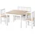 Buy 4-Piece Kids Table and Chair Set with 2 Wooden Chairs, 1 Storage Bench, and Interesting Modern Design, Beige/White