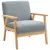 Buy Accent Chair Wood Frame with Thick Cashmere Cushions Wide Seat Armchair Home Furniture Bedroom Office Grey