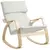 Buy Comfortable Relax Rocking Chair, Upholstered Lounge Chair Recliner with High Back and Headrest for Living Room, Bedroom, Cream White