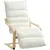Buy Curved Wooden Accent Chair, with Adjustable Footrest - Cream White