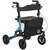 Buy Folding Rollator Walker with Seat, Backrest, Lightweight Walking Frame with Storage Bag, Dual Brakes, Adjustable Handle Height, Suspension System, 4 Wheeled Walker for Seniors, Blue