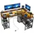 Buy LED Light 'L' Computer Desk, with Shelves - Brown
