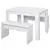 Buy Kitchen Dining Table and 2 Benches Set, Table and Chairs Set for Limited Space, White