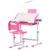 Buy Kids Study Desk and Chair Set w/ Adjustable Height, Storage, Drawer, Pink