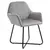 Buy Modern Arm Chair Upholstered Accent Chair with Metal Base for Living Room Grey