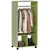 Buy Open Wardrobe on Wheels, Bedroom Wardrobe with Clothes Hanging Rail, 2 Storage Shelves, Mobile Garment Rack for Cloakroom, Hallway, Green