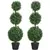 Buy Set of 2 Decorative Artificial Plants, Topiary Ball-shaped Boxwood Trees in Pot, Fake Plants for Home Indoor outdoor Decor, 100cm, Green