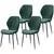 Buy Set of Four Flannel Relaxed Tub Dining Chairs - Green