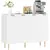Buy Sideboard Buffet Cabinet, Modern Kitchen Storage Cabinet with 4 Doors and Adjustable Shelves, Living Room Cabinet with Metal Legs for Hallway, White