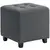Buy Square Footstool, Small Ottoman with Side Pocket, Linen Fabric Footrest Foot Stool with Rubber Wood Legs and Padded Seat for Living Room, Bedroom, Entryway, 35 x 35 x 35cm, Grey