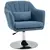 Buy Swivel Linen Fabric Accent Chair for Living Room Contemporary Vanity Armchair with Adjustable Height Thick Cushion Lumbar Support Armrest for Bedroom Office Blue