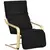 Buy Wooden Lounging Chair Deck Relaxing Recliner Lounge Seat with Adjustable Footrest & Removable Cushion Cover, Black
