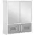 Buy Bathroom Mirror Cabinet, Wall Mounted Storage Cupboard with Double Doors and Adjustable Shelf, Bathroom Organizer, Grey