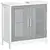 Buy Modern Under Sink Cabinet with 2 Doors, Bathroom Vanity Unit, Pedestal Under Sink Design, Storage Cupboard with Adjustable Shelves, Grey