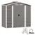 Buy 7 x 4ft Garden Shed, Easy to Assemble, Upgraded Galvanised Steel Frame with Foundation Kit, Double Doors with Lock, Outdoor Metal Shed with Vents and Gloves, Garden Storage Shed, Light Grey