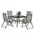 Buy Five-Piece Steel Frame Patio Set - Khaki/Black