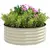 Buy Galvanised Raised Garden Bed with Safety Edging, Outdoor Raised Planter Box with Gloves, 120 x 120 x 43cm, Cream White