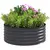 Buy Galvanised Raised Garden Bed with Safety Edging, Outdoor Raised Planter Box with Gloves, 120 x 120 x 43cm, Dark Grey