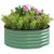 Buy Galvanised Raised Garden Bed with Safety Edging, Outdoor Raised Planter Box with Gloves, 120 x 120 x 43cm, Light Green
