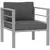 Buy Garden Sofa, All-Weather Garden Single Sofa with Removable Cushions, Metal Frame Outdoor Furniture for Balcony, Charcoal Grey
