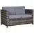 Buy Rattan Sofa, 2 Seater Garden Furniture with Soft Padded Cushion and Armrests, Wicker Garden Loveseat for Patio, Mixed Grey
