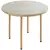 Buy Round Small Garden Table, 60cm Outdoor Side Table with Faux Marble Tempered Glass Top, Steel Frame for Garden Patio Balcony, Beige