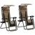 Buy Zero Gravity Lounger Chair Set of 2, Folding Reclining Patio Chair with Shade Cover, Cup Holder, Soft Cushion and Headrest for Poolside, Camping, Coffee