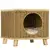 Buy Elevated Design Wicker Cat House with Washable Cushion, Light Brown