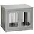 Buy Dog Crate End Table Furniture Style Dog Cage w/ Three Doors, Locks and Latches - Grey