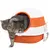Buy Foldable Cat Litter Tray with Lid, Deodorant, Scoop, Orange