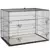 Buy Foldable Dog Crate with 2 Doors with Tray, Soft Cushion, for Large Medium Dogs, 91 x 62 x 68, Black