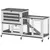 Buy Wooden Rabbit Hutch with Run, 2-Tier Guinea Pig Hutch with Run, Wheels, 3 Plastic Trays, 2 Openable Top, for 2-3 Rabbits