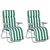 Buy Outsunny 2 Pieces Outdoor Sun Lounger Set with Cushions, Patio Folding 5-Level   Adjustable Backrest Recliner Chairs Set of 2 with High Backrest and Armrests, Green & White