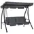 Buy Outsunny Outdoor 2-in-1 Swing Chair Lounger 3 Seater Garden Swing Seat Bed Convertible Tilt Canopy W/ Cushion, Dark Grey