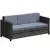 Buy Outsunny 3 Seater All Weather Outdoor Sofa, Garden Rattan Sofa with Cushions and Mental Frame, Grey