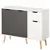 Buy HOMCOM Sideboard Floor Standing Storage Cabinet with Drawer and Solid Wood Legs for Bedroom, Living Room, Home Office, Grey