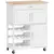 Buy HOMCOM Modern Kitchen Trolley, Rolling Island Storage Cart with Drawer, 9-bottle Wine Rack, Door Cabinets, Wooden Countertop, White