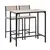 Buy 3-Piece Bar Table Set with 2 Stools, Industrial Breakfast Bar Set with Footrest, Backrest for Dining Room, Small Space