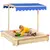 Buy Sandpit, Kids Wooden Sandbox with Adjustable Canopy, Bench Seats & Protective Corners for 3-6 Years Boys Girls, 120x120x120cm