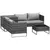 Buy 4pc Garden Rattan Wicker Outdoor Furniture Patio Corner Sofa Love Seat and Table Set  with Cushions Side Desk Storage, Mixed Grey