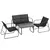 Buy Outsunny Four-Piece Minimalistic Garden Sofa Set - Black
