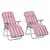 Buy Outsunny Set of 2 Garden Sun Lounger Outdoor Reclining Seat Cushioned Seat Foldable Adjustable Recliner Red and White