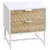 Buy Modern Bedside Table with 2 Drawers and Metal Frame, Sofa Side Table for Bedroom Living Room, White and Oak