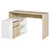Buy L-Shaped Desk, Corner Computer Desk with Storage Drawer, Adjustable Shelf, Cabinet for Home Office and Study, 120 x 92 x 75cm, Oak and White