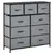 Buy Nine Drawer Fabric Dresser - Grey