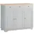 Buy Sideboard with Rubberwood Top and Independent Storage Shelves for Dining Room, Kitchen - Grey